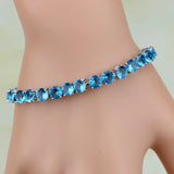 Round Sky Australian Crystal 925 Silver Bracelet