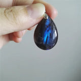 Labradorite Water Drop Bead Pendant Necklace Charm
