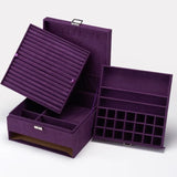 Flannel Jewelry Organizer Box with Lock