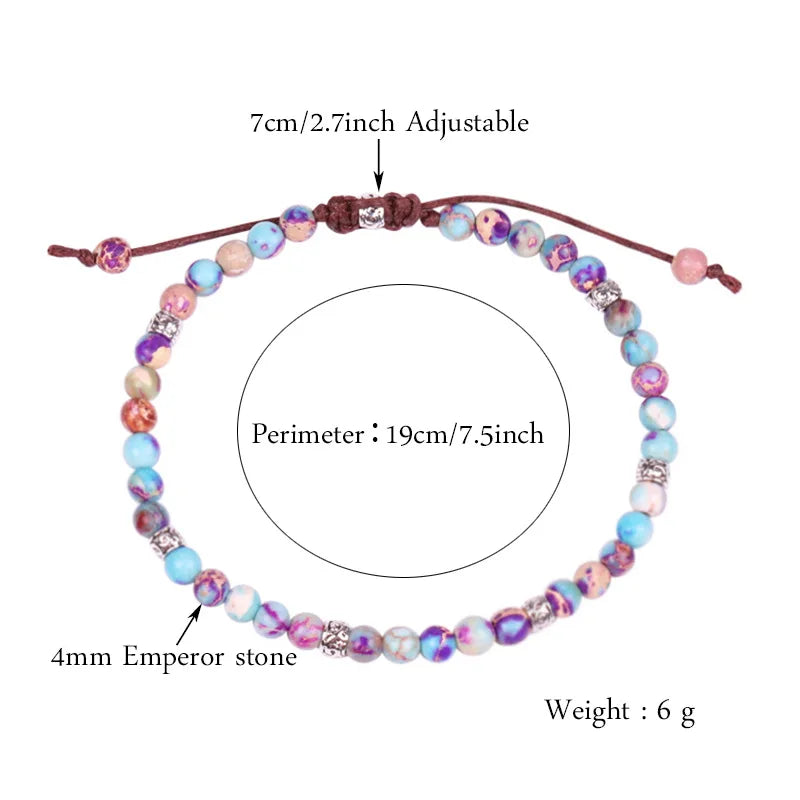 Natural Stone Beads Chakra Bracelet for Women Men Couples Yoga Jewelry