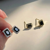Wind Zircon Stud Earrings 925 Sterling Silver Women's Jewelry Gift