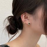 Wind Zircon Stud Earrings 925 Sterling Silver Women's Jewelry Gift