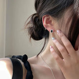 Wind Zircon Stud Earrings 925 Sterling Silver Women's Jewelry Gift