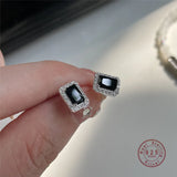 Wind Zircon Stud Earrings 925 Sterling Silver Women's Jewelry Gift