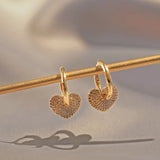Zircon Heart Pendant Earrings Set for Women