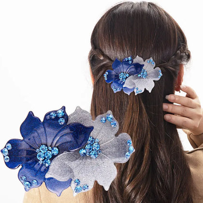 Crystal Spring Hairpin Rhinestone Pan Hair Clip Women's Hair Accessories