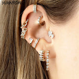 18K Irregular Cartilage Clip on Earrings for Women Party Jewelry