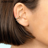 18K Irregular Cartilage Clip on Earrings for Women Party Jewelry