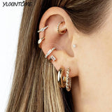 18K Irregular Cartilage Clip on Earrings for Women Party Jewelry