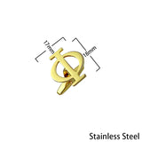 Men's Greek Letter Symbol Cufflinks Stainless Steel Wedding Jewelry