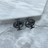 Men's Greek Letter Symbol Cufflinks Stainless Steel Wedding Jewelry