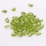 Natural Peridot Pear Loose Gemstone Semi-precious Stone Ring Inlays Sizes