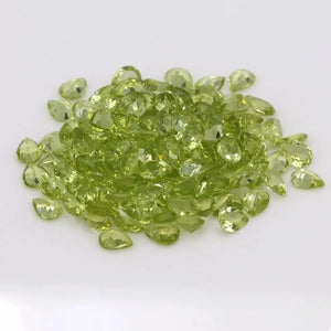 Natural Peridot Pear Loose Gemstone Semi-precious Stone Ring Inlays Sizes