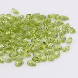 Natural Peridot Pear Loose Gemstone Semi-precious Stone Ring Inlays Sizes