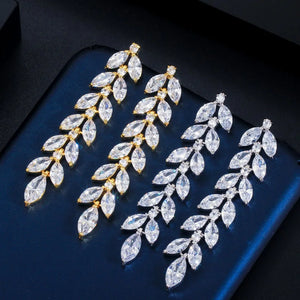 Olive Leaf Earrings Diamond Studs High Carbon Ladies Jewelry Gift