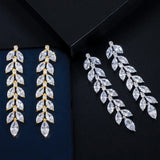 Olive Leaf Earrings Diamond Studs High Carbon Ladies Jewelry Gift