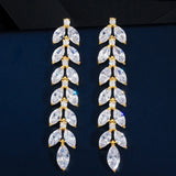 Olive Leaf Earrings Diamond Studs High Carbon Ladies Jewelry Gift