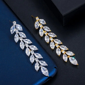Olive Leaf Earrings Diamond Studs High Carbon Ladies Jewelry Gift