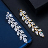 Olive Leaf Earrings Diamond Studs High Carbon Ladies Jewelry Gift