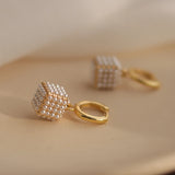 Pearl Square Pendant Earrings Jewelry For Women