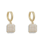 Pearl Square Pendant Earrings Jewelry For Women