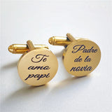 Personalized Name Engraved Cuff Links Stainless Steel Men Jewelry