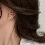 Shell Zircon C-shaped Earrings for Women