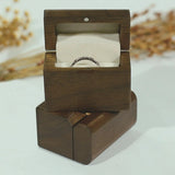 Walnut Wood Jewelry Ring Box Gift Organizer