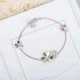 925 Silver Clover Lucky Grass Bracelet Romantic High-End Jewelry