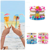 Golden Beads Heishi Bracelets Stackable Boho Jewelry