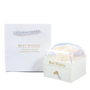 Eternal Rose Acrylic Ring Necklace Jewelry Box Storage Case