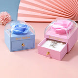 Eternal Rose Acrylic Ring Necklace Jewelry Box Storage Case