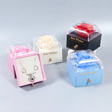 Eternal Rose Acrylic Ring Necklace Jewelry Box Storage Case