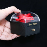 Eternal Rose Acrylic Ring Necklace Jewelry Box Storage Case
