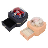Preserved Flower Jewelry Box for Women, Birthday Gift