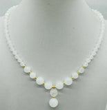 Jade Round Beads Pendant Necklace 18 Inch Jewelry Gift for Women