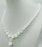 Jade Round Beads Pendant Necklace 18 Inch Jewelry Gift for Women