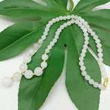 Jade Round Beads Pendant Necklace 18 Inch Jewelry Gift for Women