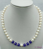 Freshwater Pearl & Amethyst Beads Necklace 18 Inch