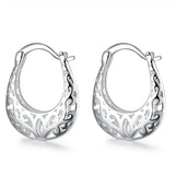 925 Silver Carved Drop Earrings for Women Wedding Jewelry