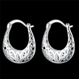 925 Silver Carved Drop Earrings for Women Wedding Jewelry