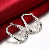 925 Silver Carved Drop Earrings for Women Wedding Jewelry