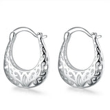 925 Silver Hollow Carved Drop Earrings for Women