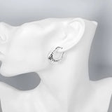 925 Silver Hollow Carved Drop Earrings for Women