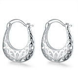 925 Silver Hollow Carved Drop Earrings for Women Party Wedding
