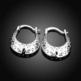 925 Silver Hollow Carved Drop Earrings for Women Party Wedding