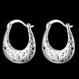 925 Silver Hollow Carved Drop Earrings for Women Party Wedding