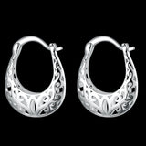 925 Silver Hollow Carved Drop Earrings for Women