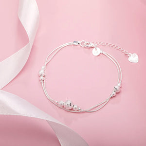925 Silver Beads Chain Bracelet for Women Wedding Jewelry