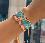 Bead Star Bracelet Set Heart Jewellery Rhinestone Bohemian Rope Tassel